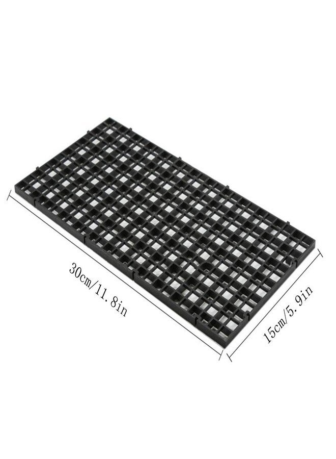 RLECS 2pcs 30cm x 15cm Plastic Grid Divider Tray Egg Crate Louvre Aquarium Fish Tank Bottom Isolation, Black - Image 5